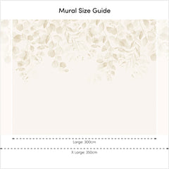 Eucalyptus Cascade Full Wall Mural in Warm Neutrals