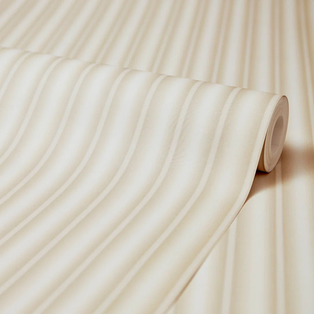 Fluted Panel Wallpaper in Cream