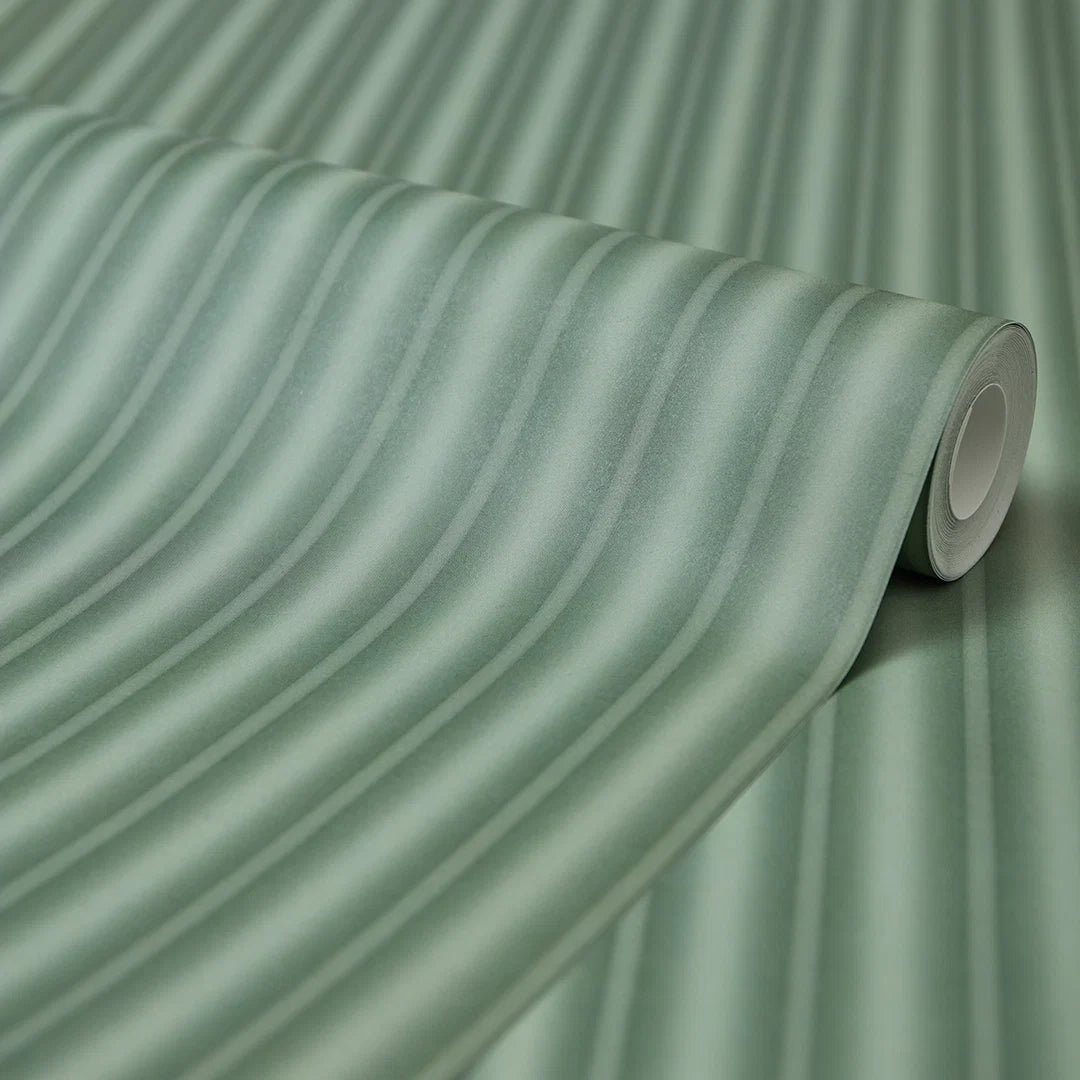 Fluted Panel Wallpaper in Sage Green