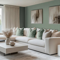 Fluted Panel Wallpaper in Sage Green