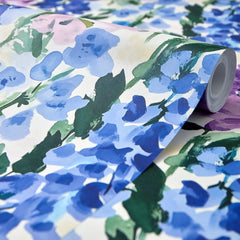 Foxglove Folly Wallpaper in Lilac and Blues