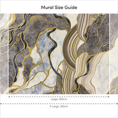 Hercules Full Wall Mural in Navy and Gold