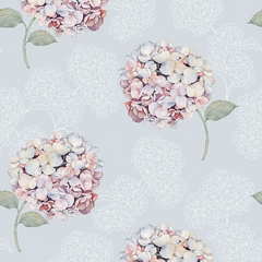 Hydrangea Harmony Wallpaper in Soft Blue