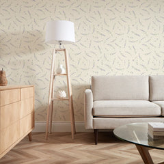 Lavender Cascade Wallpaper in Cream