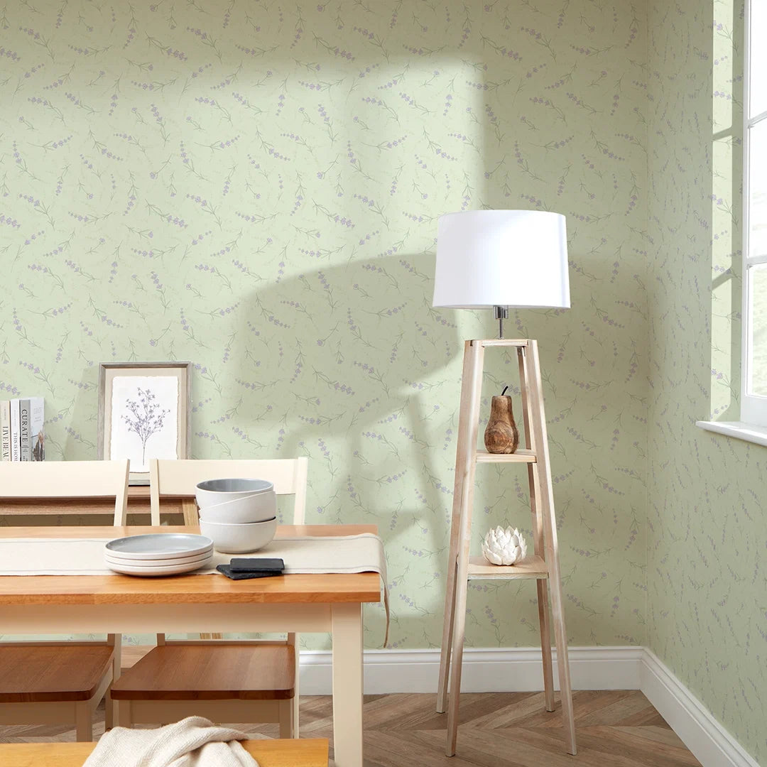 Lavender Cascade Wallpaper in Sage