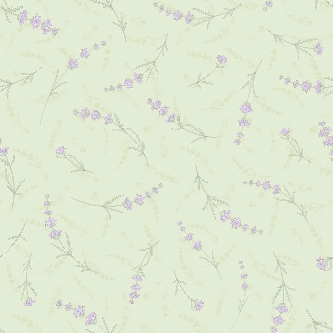 Lavender Cascade Wallpaper in Sage