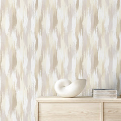 Layered Brushstrokes Wallpaper in Brown and Neutrals
