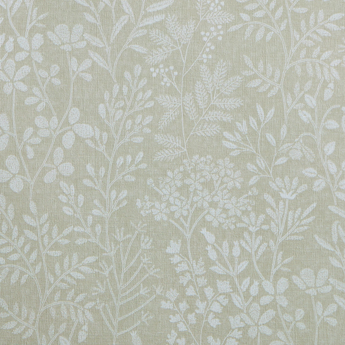 Linen Floral Wallpaper in Beige