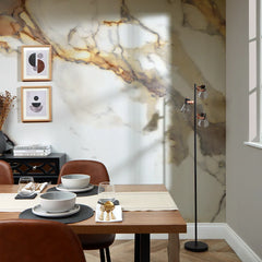 Luna Full Wall Mural in Gold and Grey