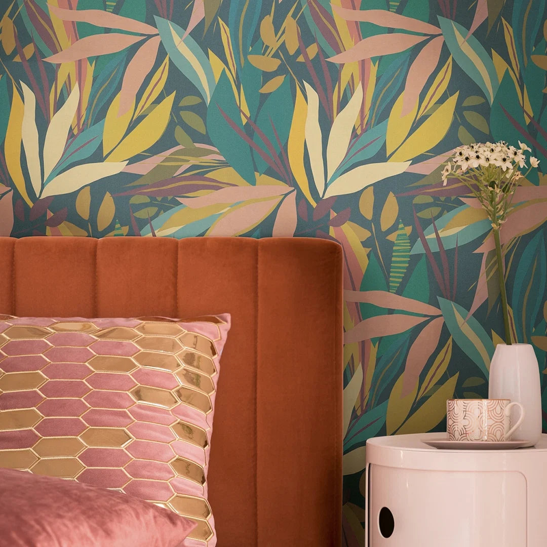 Tropical Canopy Wallpaper in Midnight Hues