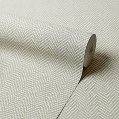 Woven Herringbone Wallpaper in Sage