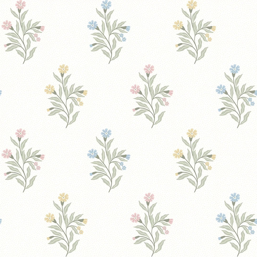 Meadow Flower Wallpaper in Pastels