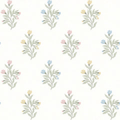 Meadow Flower Wallpaper in Pastels