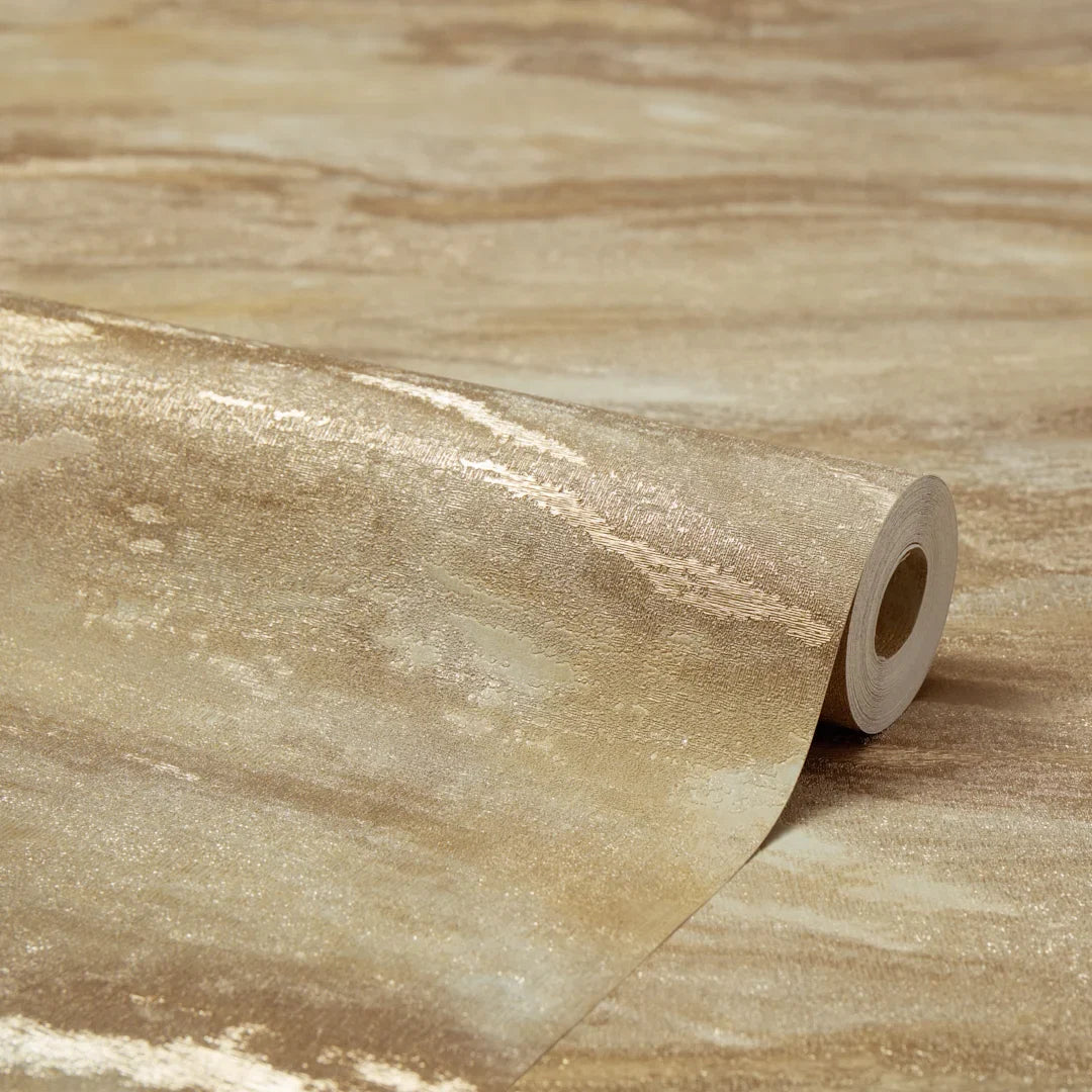 Nirvana Metallic Wallpaper in Gold and Silver