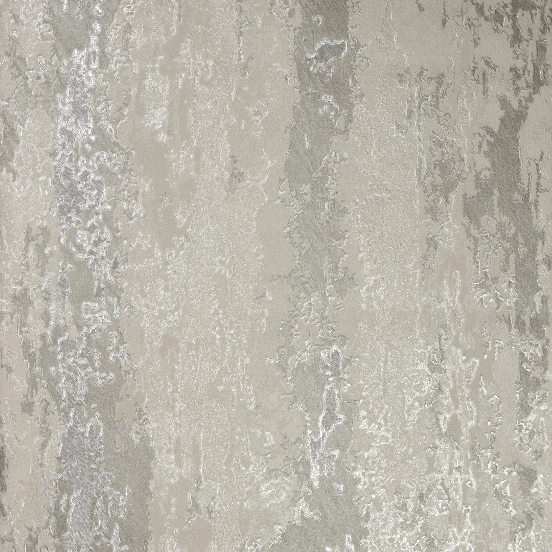 Nova Metallic Wallpaper in Warm Grey and Silver