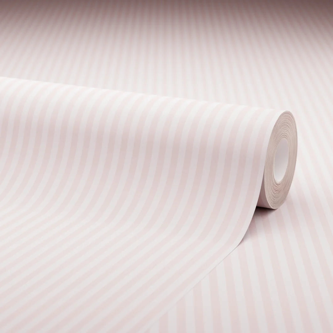 Pin Stripe Wallpaper in Soft Pink