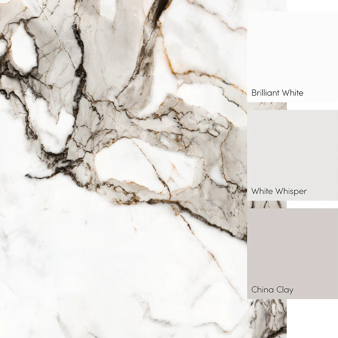 Statuario Marble Full Wall Mural in Grey Tones
