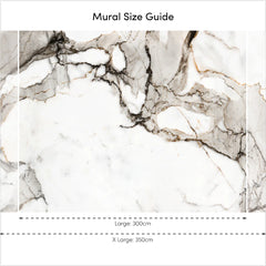 Statuario Marble Full Wall Mural in Grey Tones