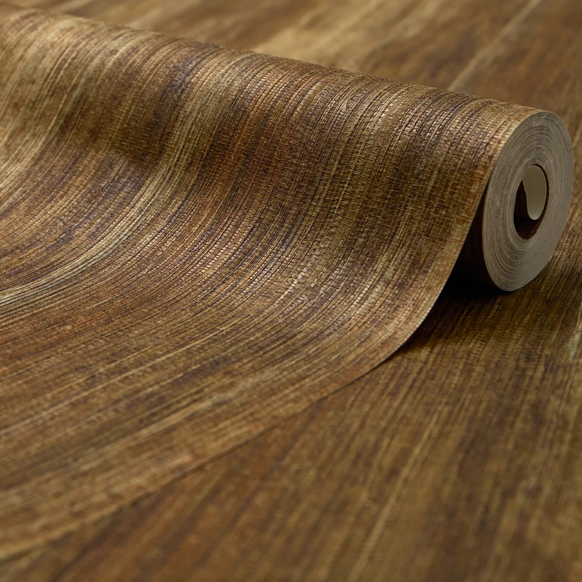 Subtle Ridges Wallpaper in Oak Brown