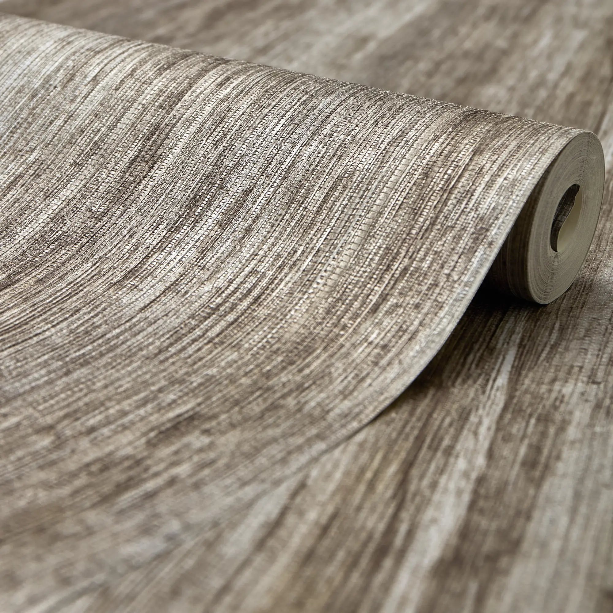 Subtle Ridges Wallpaper in Warm Grey