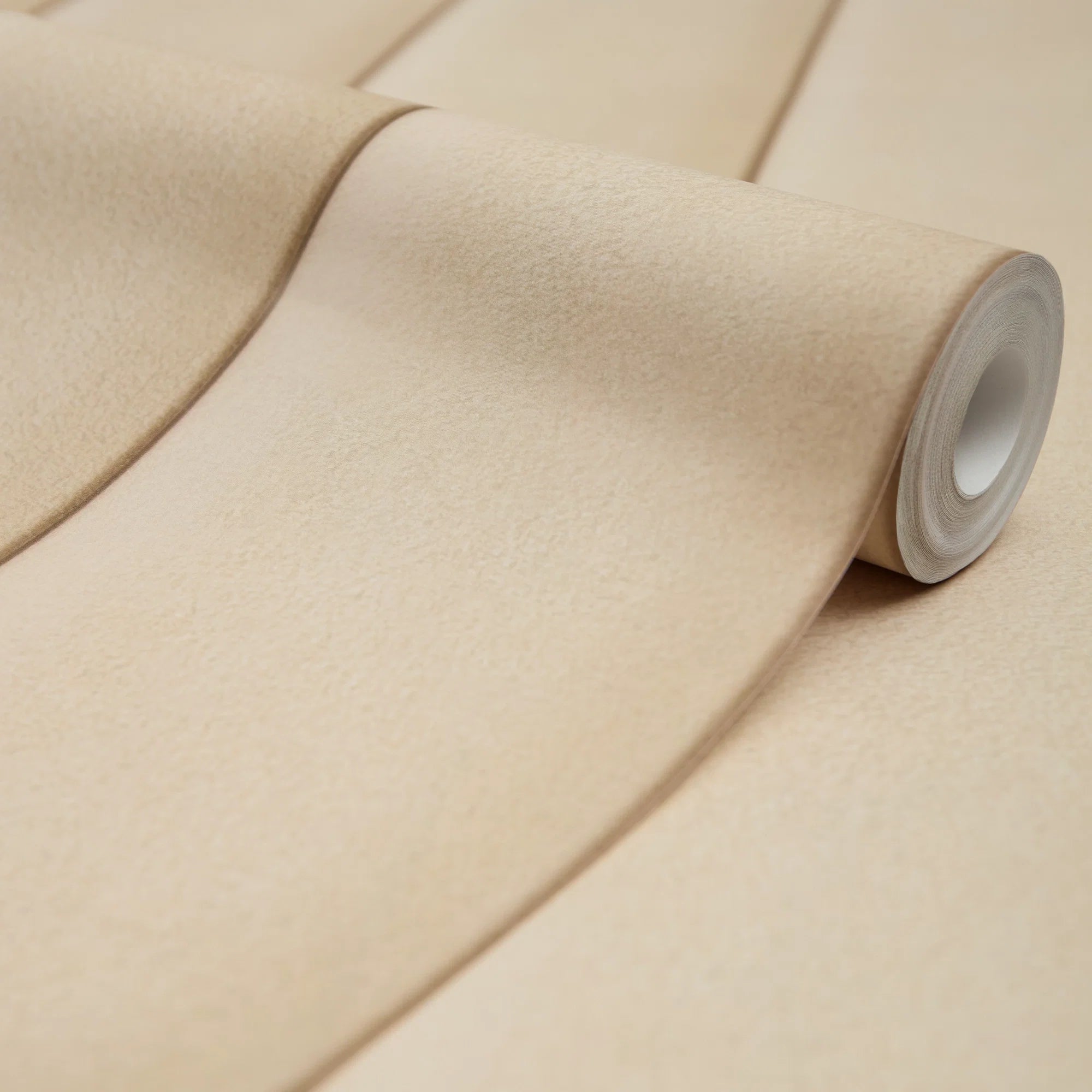 Velvet Padded Headboard Effect Panel Wallpaper in Soft Cream