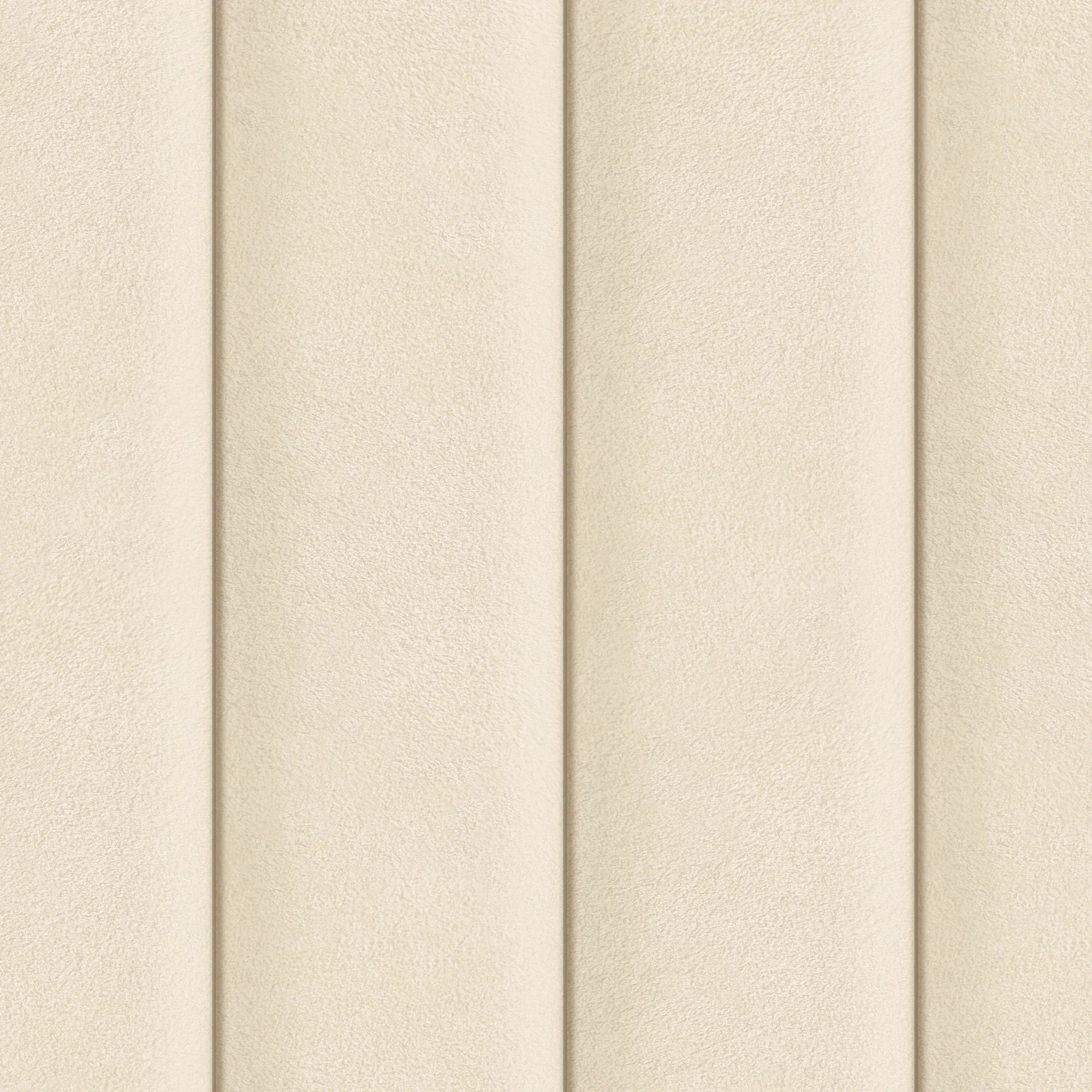Velvet Padded Headboard Effect Panel Wallpaper in Soft Cream