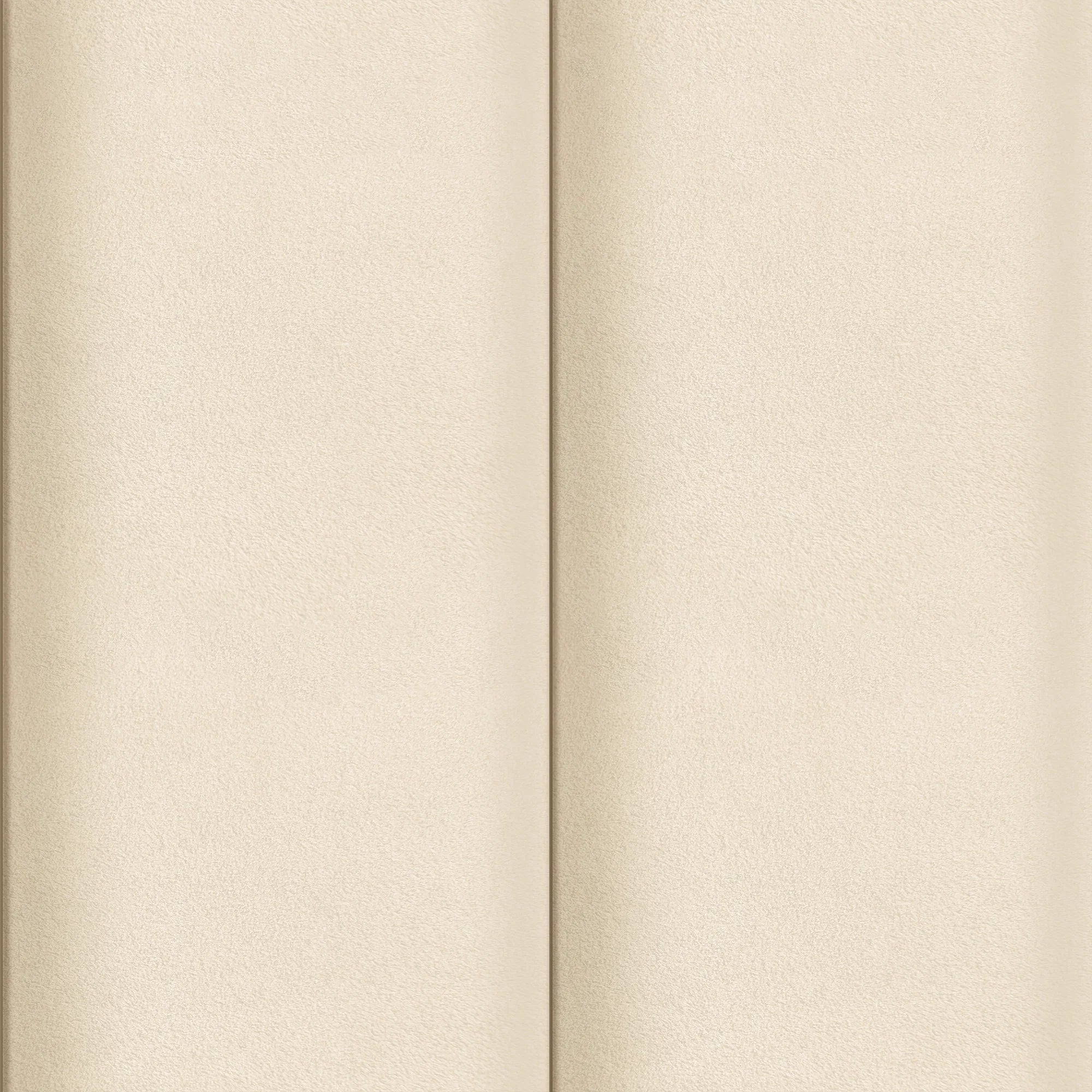 Velvet Padded Headboard Effect Wide Panel Wallpaper in Soft Cream