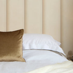 Velvet Padded Headboard Effect Wide Panel Wallpaper in Soft Cream