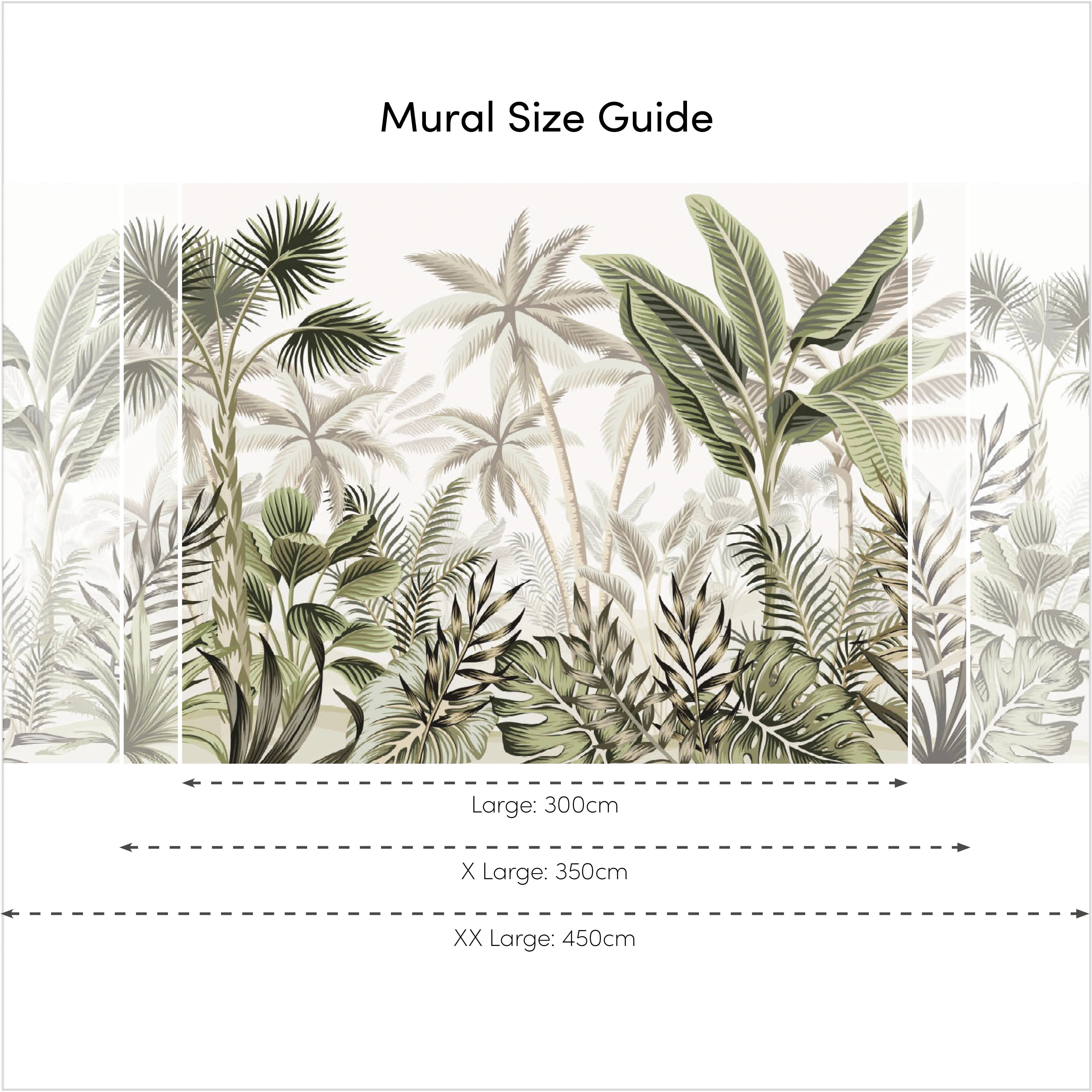Jungle Escape Full Wall Mural in Green