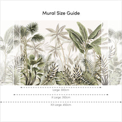 Jungle Escape Full Wall Mural in Green