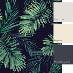 Midnight Tropics Full Wall Mural in Green