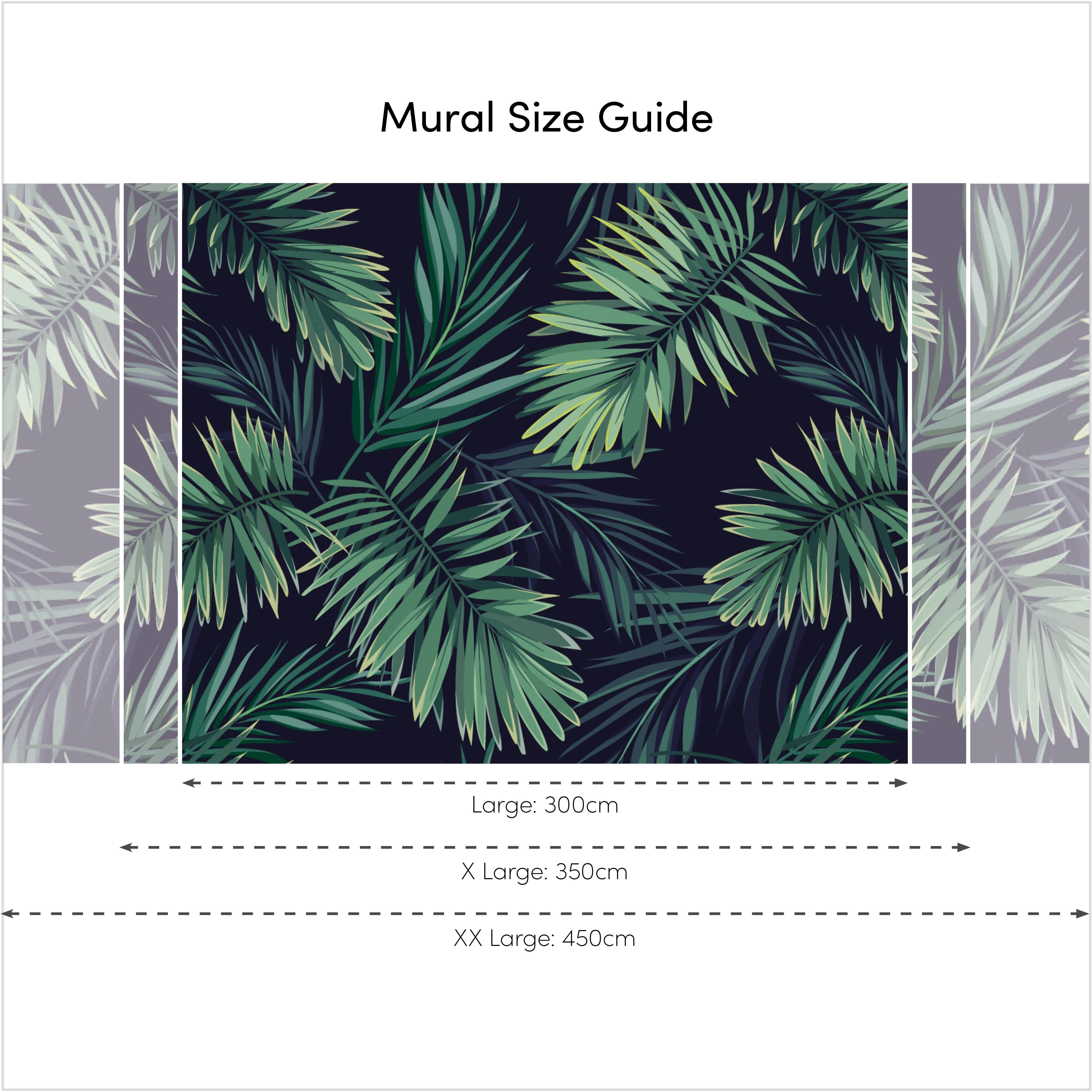 Midnight Tropics Full Wall Mural in Green