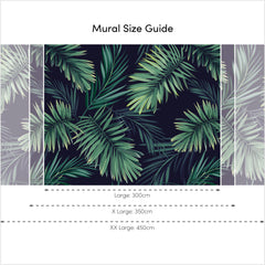Midnight Tropics Full Wall Mural in Green