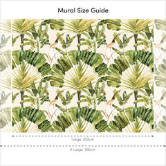 Parrot Paradise Full Wall Mural in Cream