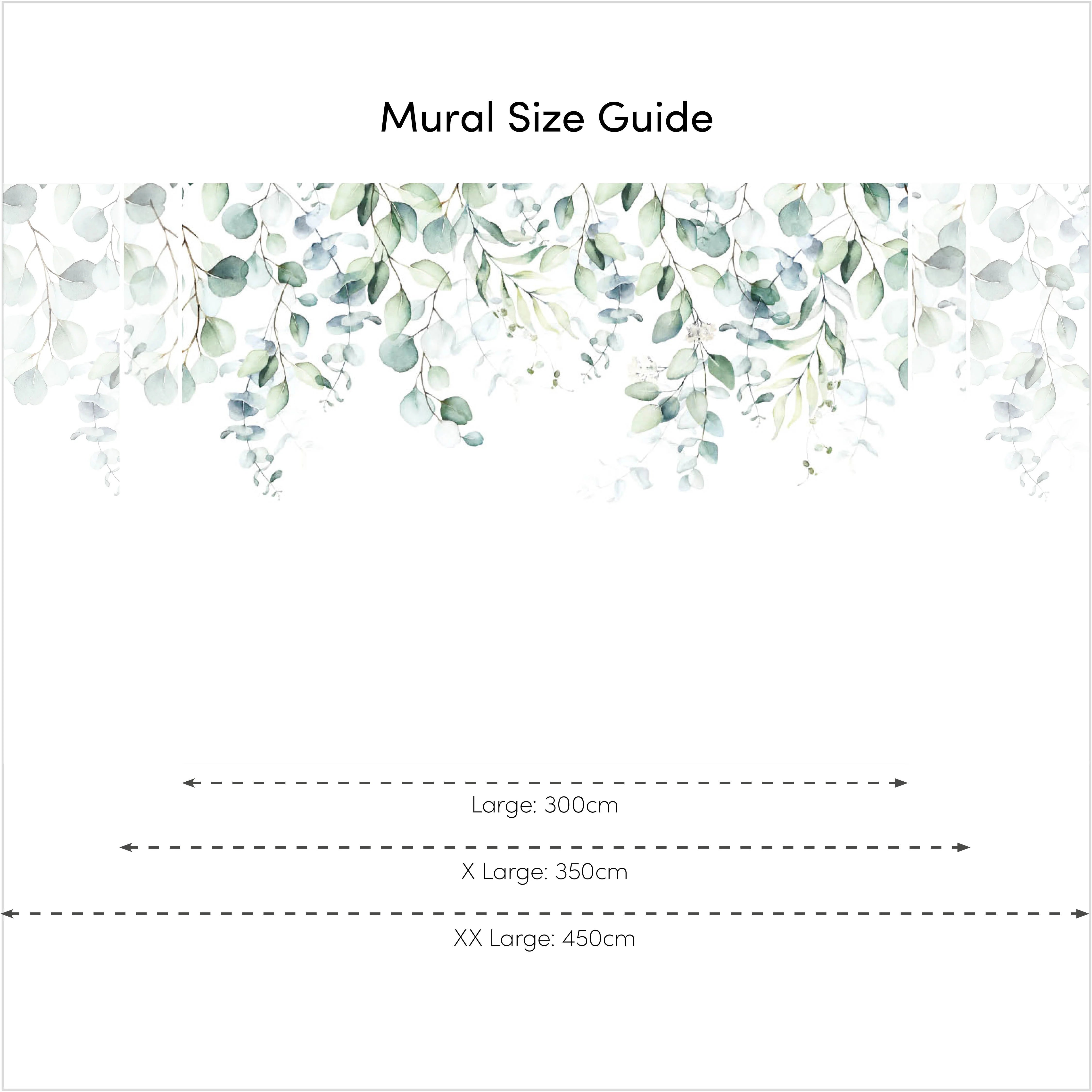 Eucalyptus Cascade Full Wall Mural in Watercolour Greens