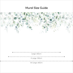 Eucalyptus Cascade Full Wall Mural in Watercolour Greens
