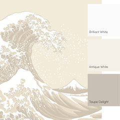 Grand Wave Full Wall Mural in Cream