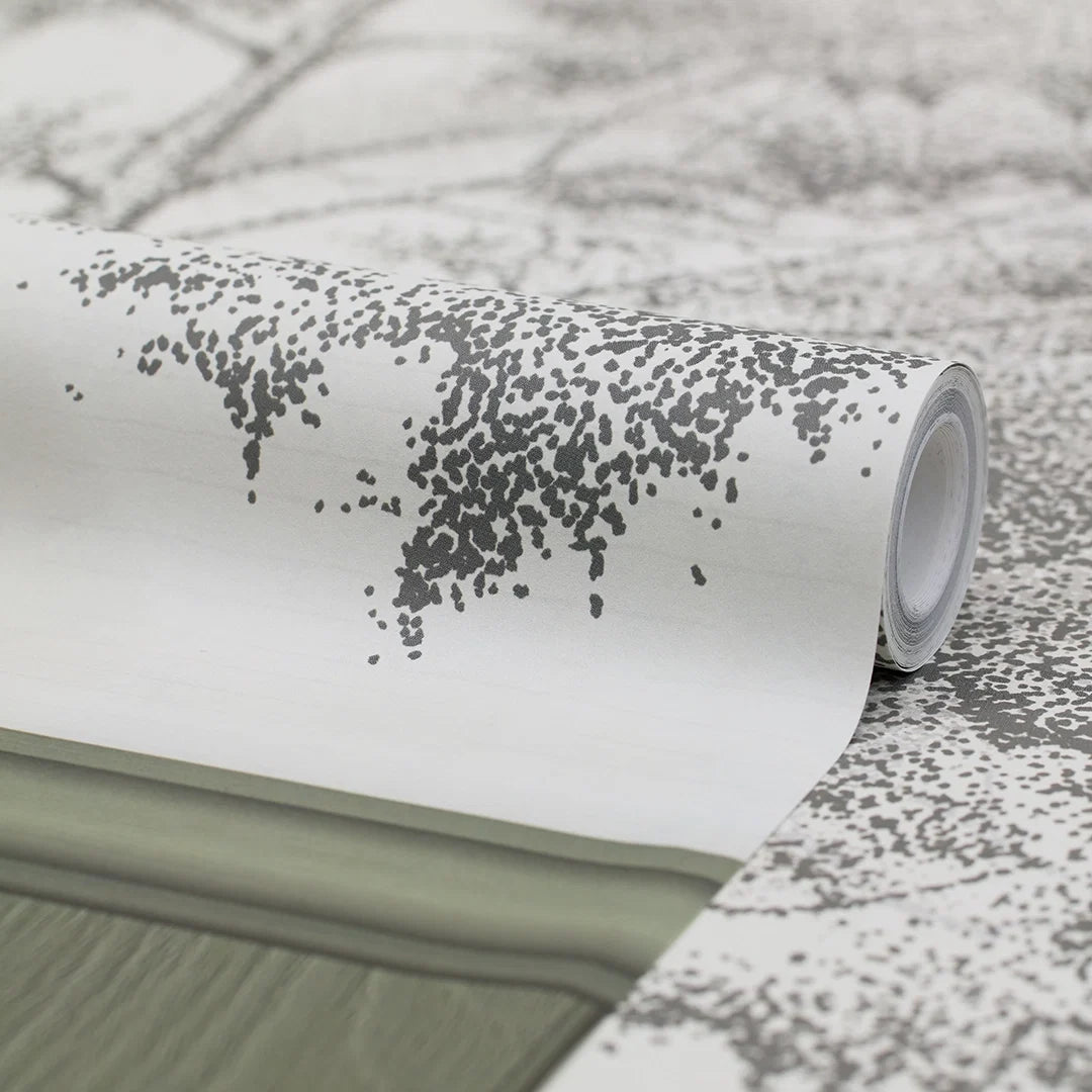 Woodland Whisper Panel Wallpaper in Sage Green
