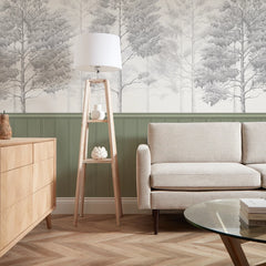 Woodland Whisper Panel Wallpaper in Sage Green